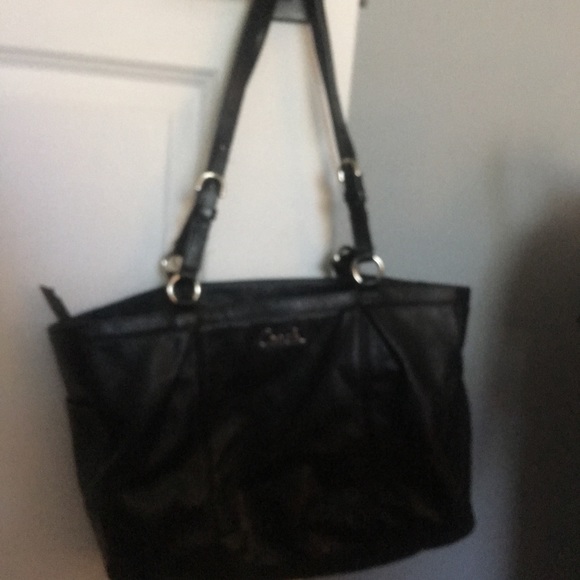 Black Leather Coach Purse - Picture 4 of 5
